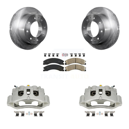 Rear Brake Caliper Rotor Ceramic Pad Kit For GMC Chevrolet Sierra 2500 HD Silverado 3500 KC8-100720N