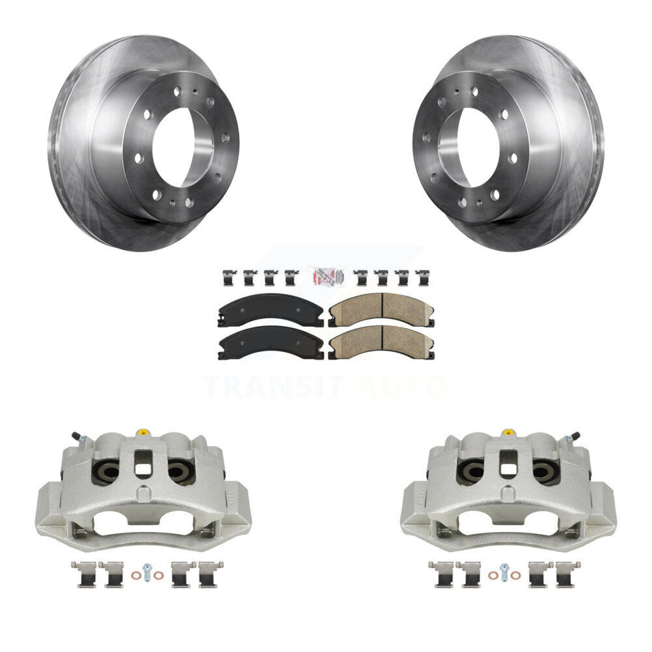 Rear Brake Caliper Rotor Ceramic Pad Kit For GMC Chevrolet Sierra 2500 HD Silverado 3500 KC8-100720N