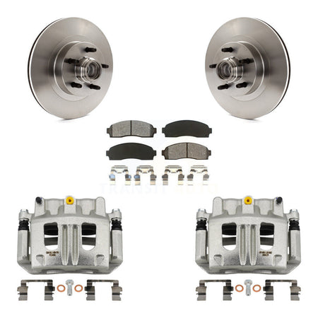 Front Disc Brake Caliper Rotors & Semi-Metallic Pad Kit For Ford Explorer Sport Trac RWD KC8-100721S