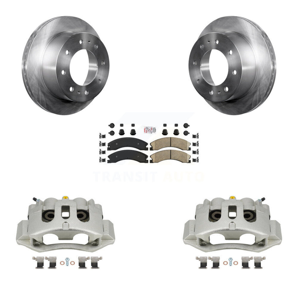 Rear Brake Caliper Rotor Ceramic Pad Kit For GMC Chevrolet Sierra 2500 HD Silverado 3500 KC8-100722N