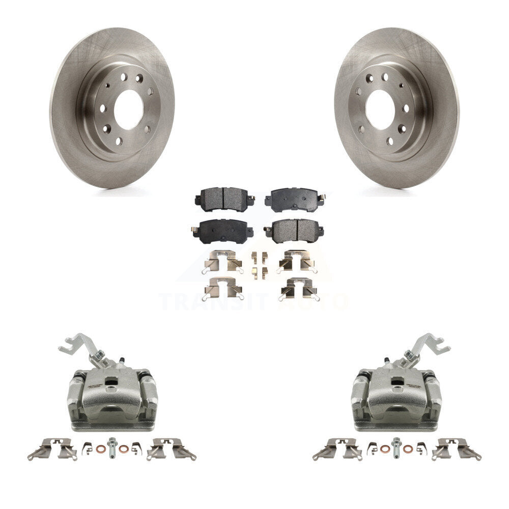 Rear Disc Brake Caliper Rotors And Semi-Metallic Pads Kit For 2016-2018 Mazda CX-3 KC8-100722P