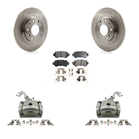 Rear Disc Brake Caliper Rotors And Semi-Metallic Pads Kit For 2016-2018 Mazda CX-3 KC8-100722P