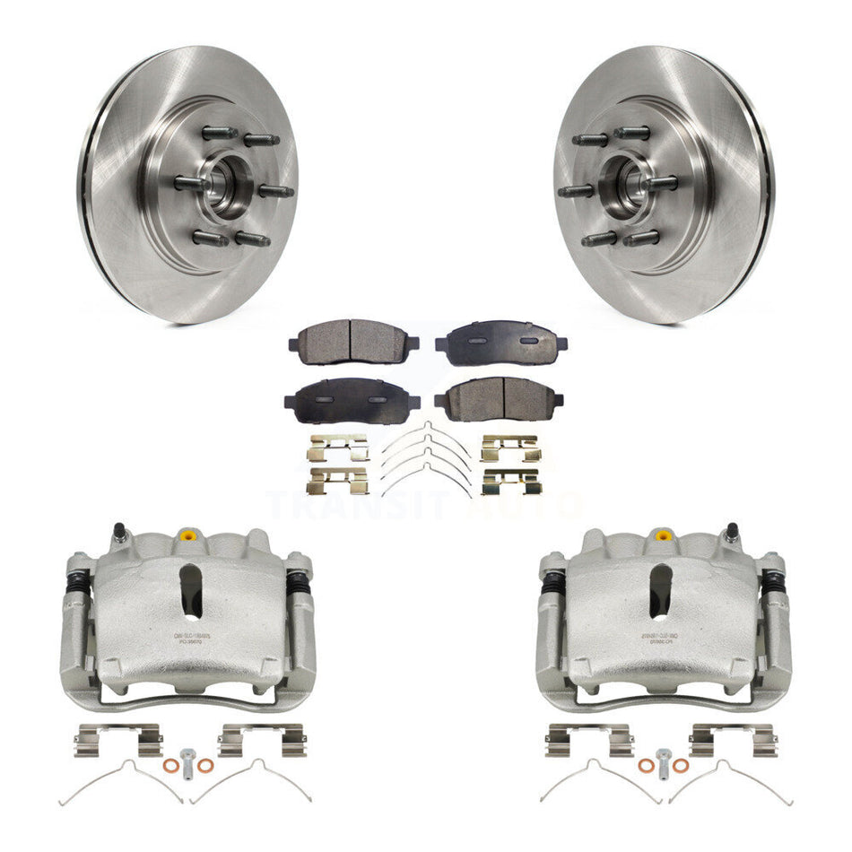 Front Disc Brake Caliper Rotors And Semi-Metallic Pads Kit For Ford F-150 Lincoln Mark LT With 6 Lug Wheels RWD KC8-100723P
