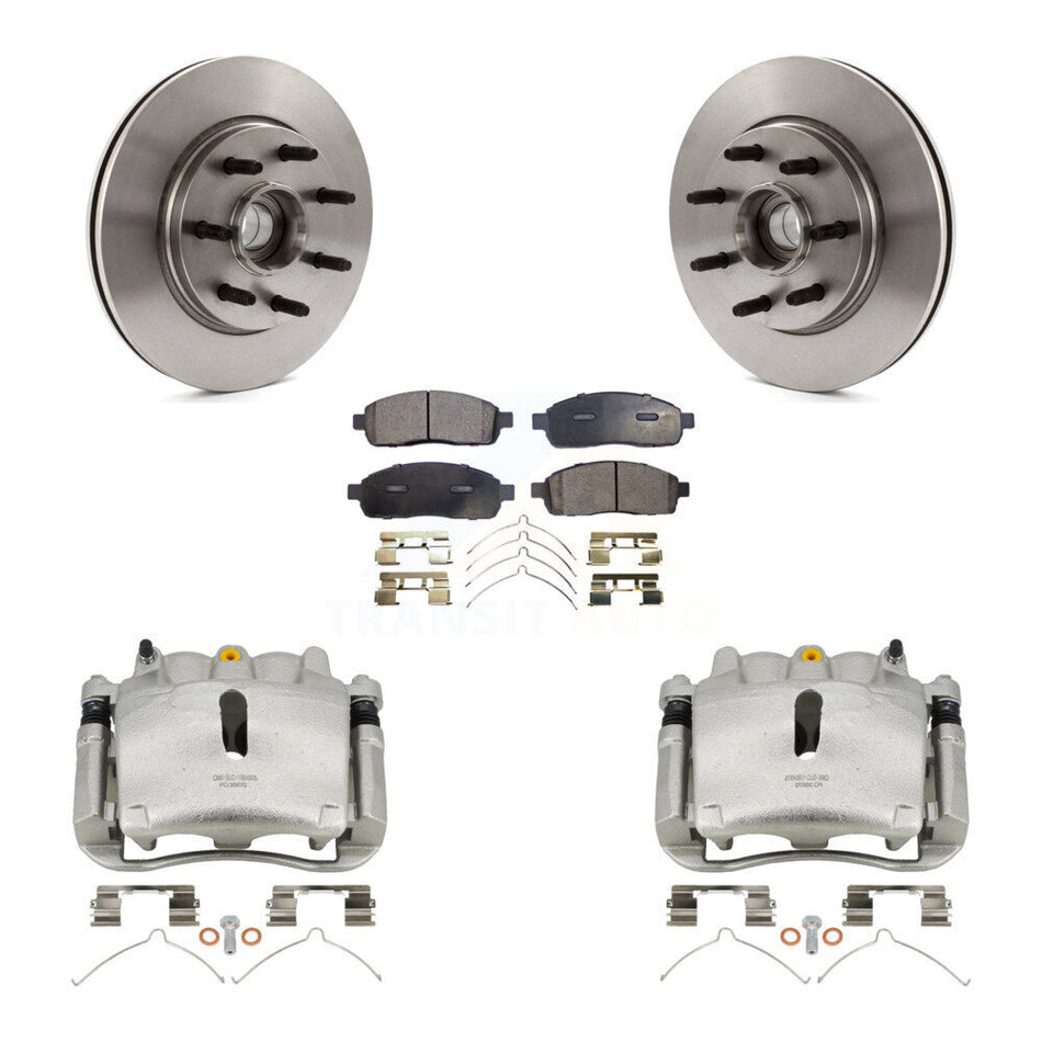 Front Disc Brake Caliper Rotors And Semi-Metallic Pads Kit For Ford F-150 Lincoln Mark LT RWD KC8-100725P