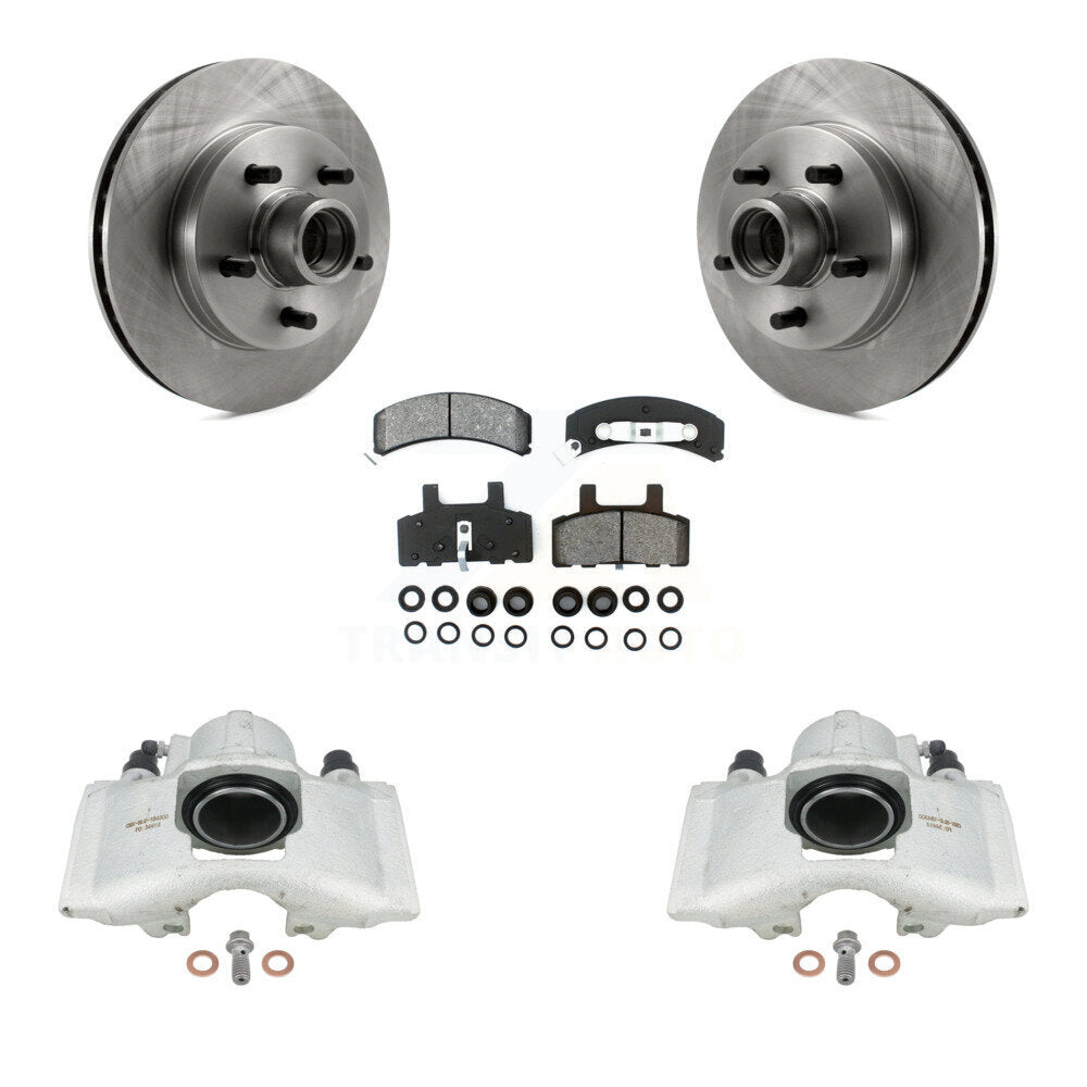 Front Disc Brake Caliper Rotors And Semi-Metallic Pads Kit For Chevrolet C1500 GMC Tahoe Suburban Yukon Express 1500 Savana KC8-100726S by Transit Auto