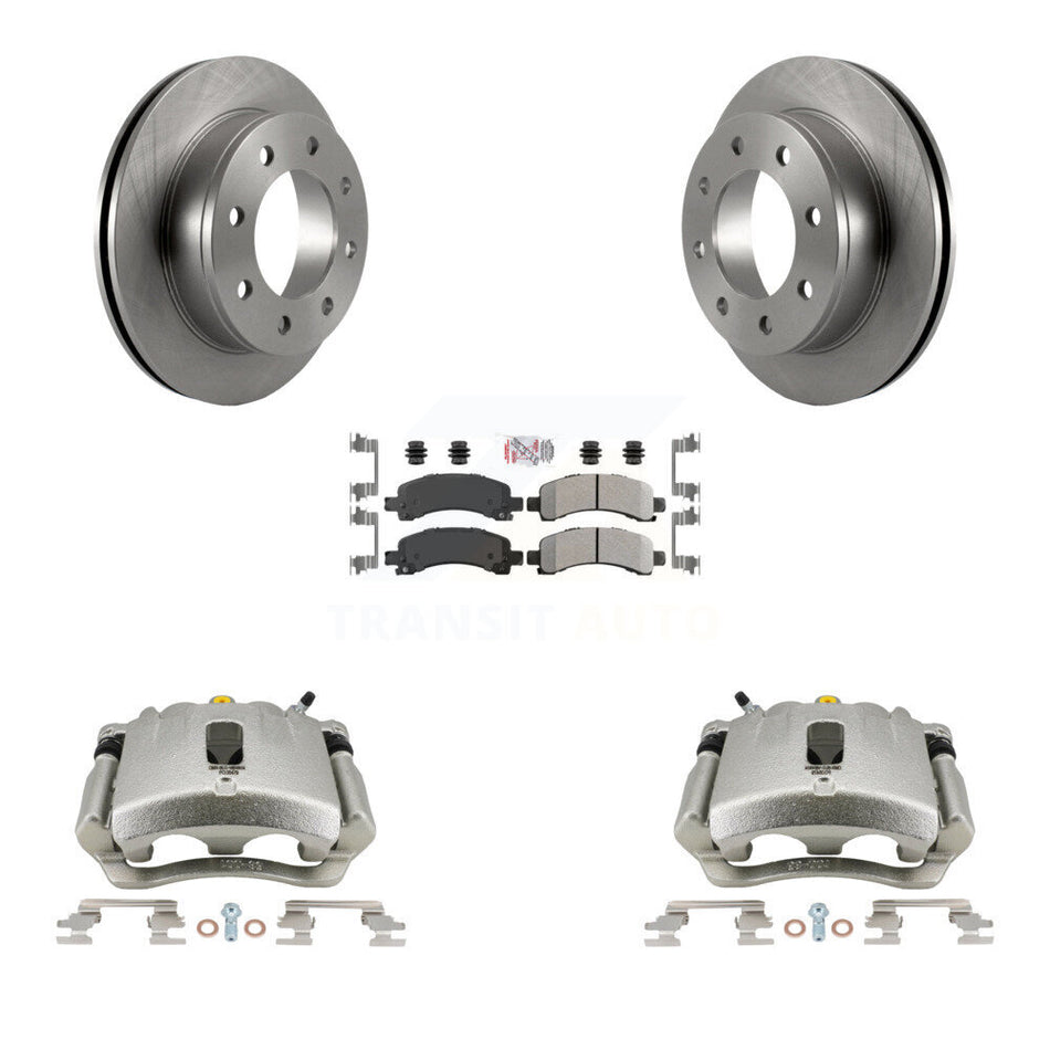 Rear Disc Brake Caliper Rotors And Semi-Metallic Pads Kit For Chevrolet Express 3500 2500 GMC Savana KC8-100728N