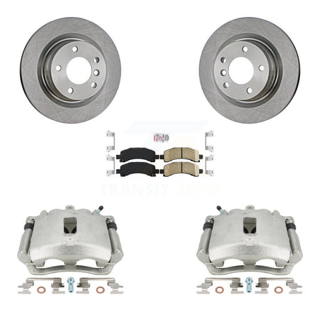 Rear Disc Brake Caliper Rotors And Ceramic Pads Kit For Chevrolet Express 3500 2500 GMC Savana KC8-100729N by Transit Auto