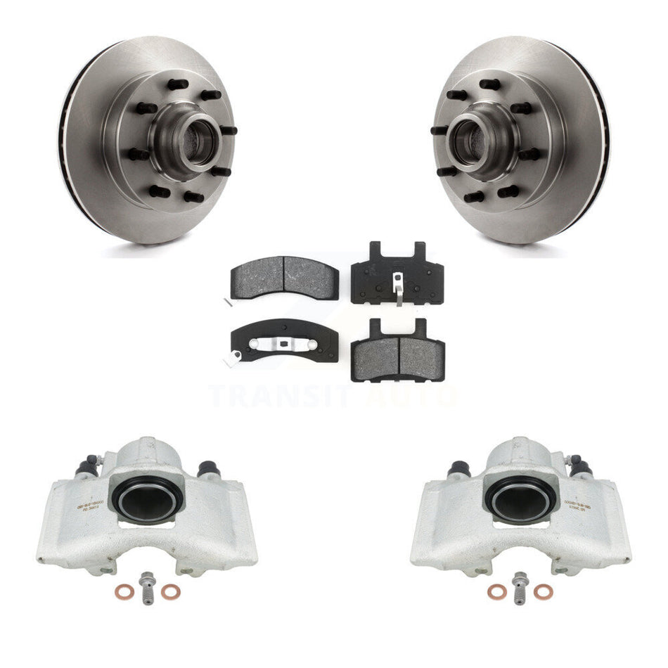 Front Disc Brake Caliper Rotors And Semi-Metallic Pads Kit For 1996 Chevrolet Express 2500 With 8 Lug Wheels KC8-100729S
