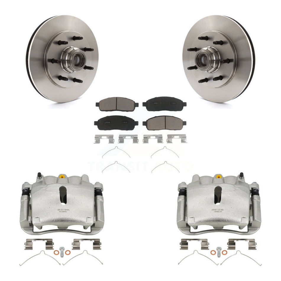 Front Disc Brake Caliper Rotors And Ceramic Pads Kit For 2004 Ford F-150 RWD With 7 Lug Wheels 11th Digit Of Vin Is C KC8-100730C
