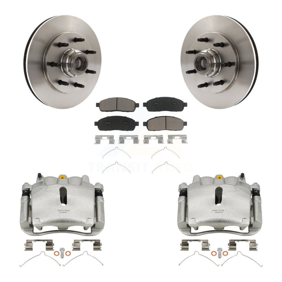 Front Disc Brake Caliper Rotors And Ceramic Pads Kit For 2004 Ford F-150 RWD With 7 Lug Wheels 11th Digit Of Vin Is C KC8-100730C