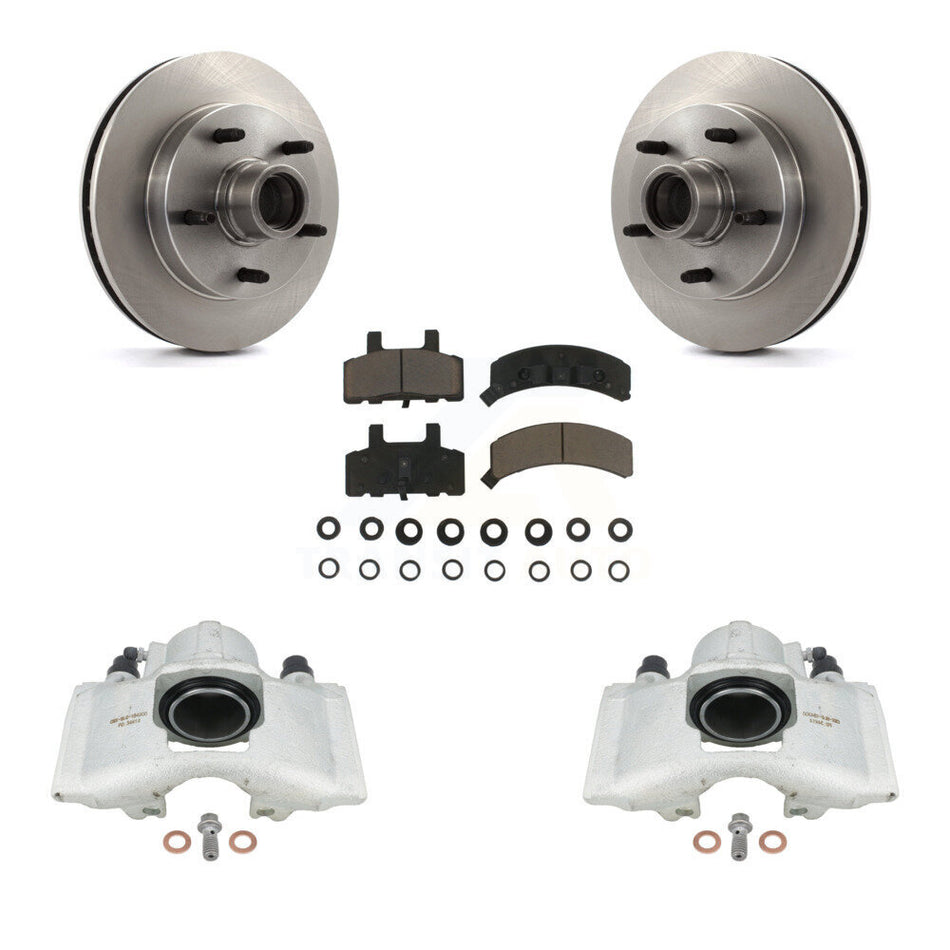 Front Disc Brake Caliper Rotors And Ceramic Pads Kit For 1994-1999 Dodge Ram 1500 RWD KC8-100731C