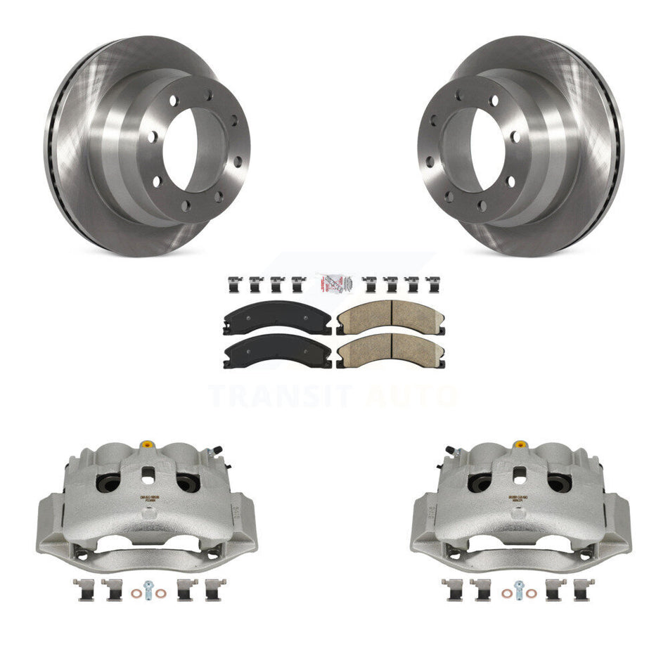 Rear Disc Brake Caliper Rotor Ceramic Pad Kit For GMC Savana 3500 Chevrolet Express 4500 KC8-100731N