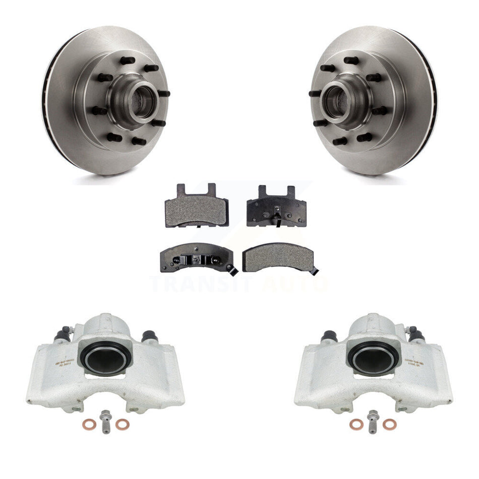 Front Disc Brake Caliper Rotors And Semi-Metallic Pads Kit For 1996 Chevrolet Express 2500 With 8 Lug Wheels KC8-100731P