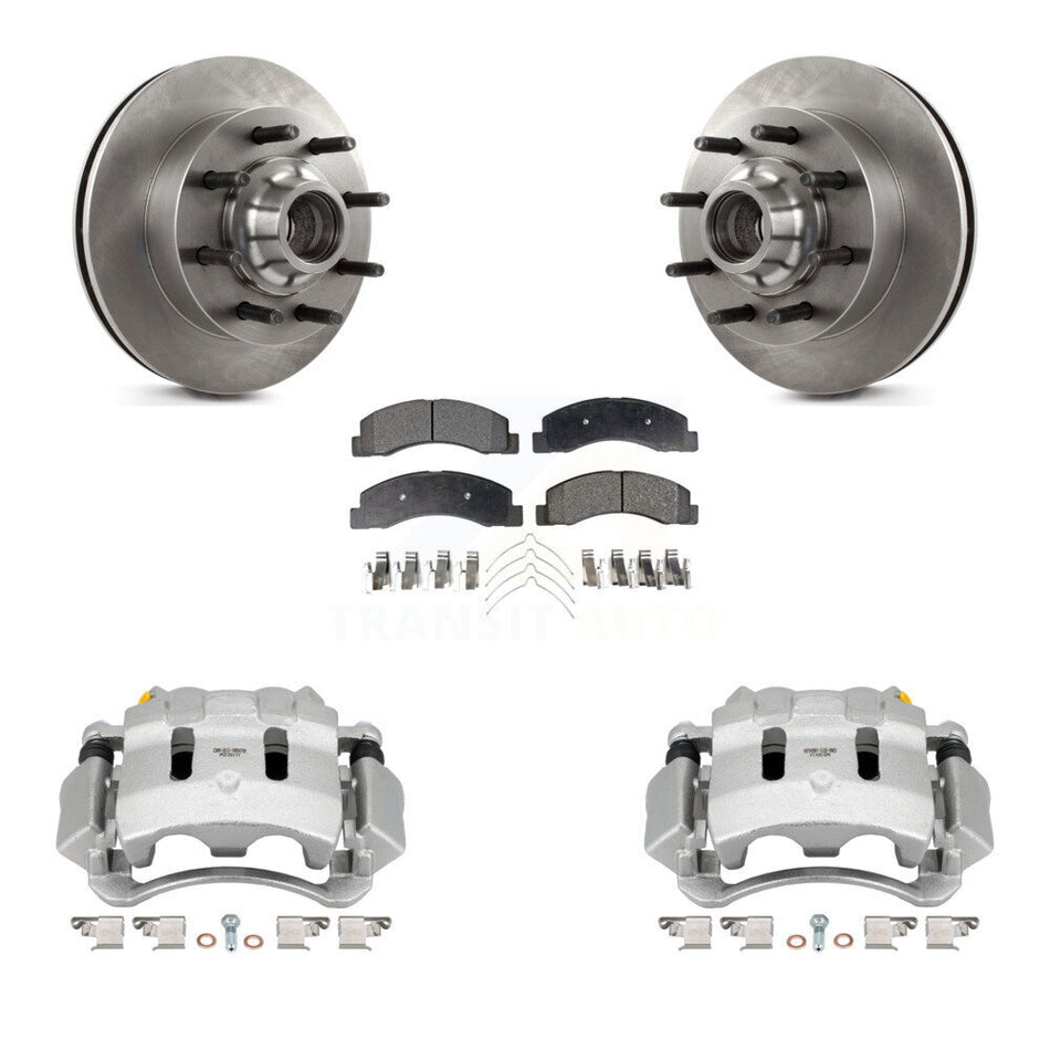 Front Disc Brake Caliper Rotor Ceramic Pad Kit For Ford F-350 Super Duty F-250 Excursion KC8-100731T