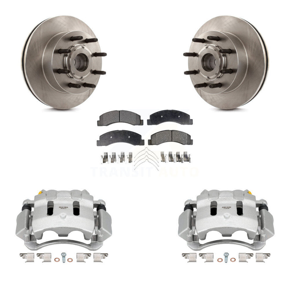 Front Disc Brake Caliper Rotors And Ceramic Pads Kit For 2005 Ford Excursion RWD KC8-100732T
