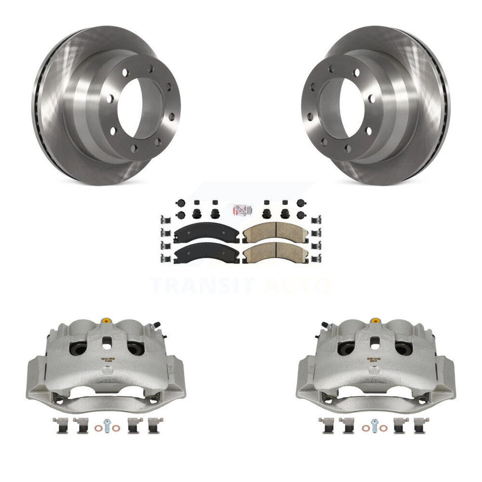Rear Disc Brake Caliper Rotor Ceramic Pad Kit For GMC Savana 3500 Chevrolet Express 4500 KC8-100733N
