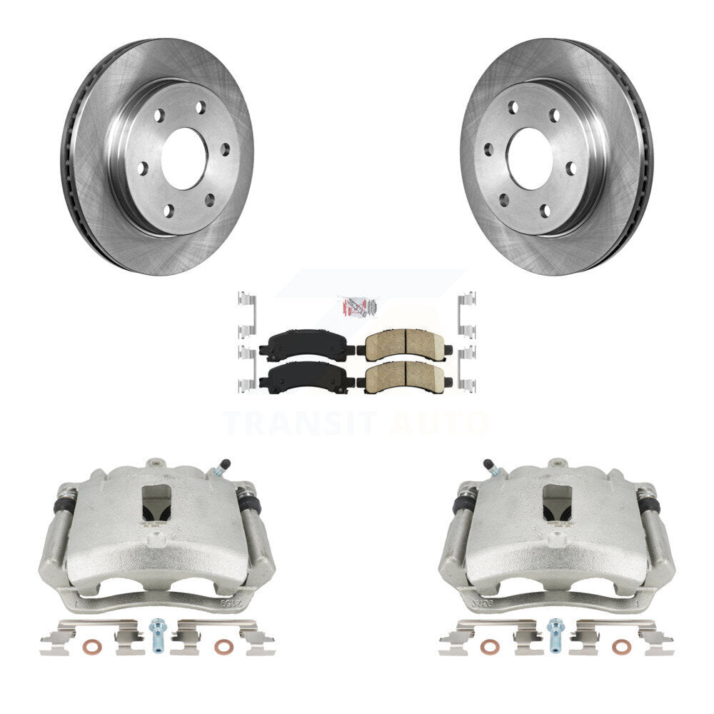 Rear Disc Brake Caliper Rotors And Ceramic Pads Kit For Chevrolet Express 2500 3500 GMC Savana KC8-100734N by Transit Auto