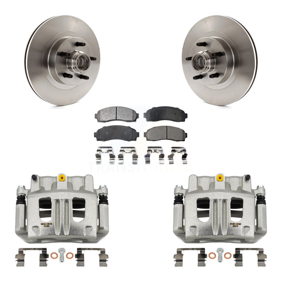 Front Disc Brake Caliper Rotors & Semi-Metallic Pad Kit For Ford Explorer Sport Trac RWD KC8-100734P