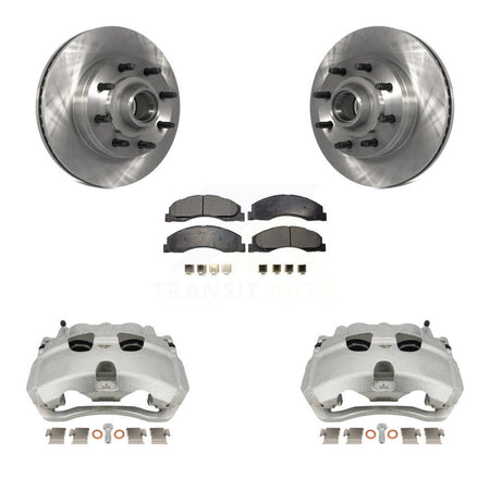 Front Brake Caliper Rotors & Ceramic Pad Kit For Ford E-350 Super Duty E-250 E-150 E-450 KC8-100734T