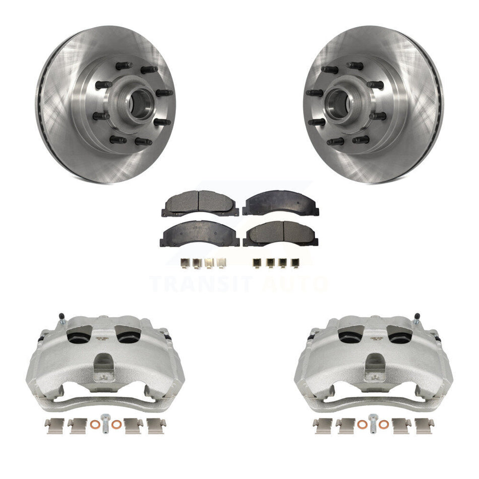 Front Brake Caliper Rotors & Ceramic Pad Kit For Ford E-350 Super Duty E-250 E-150 E-450 KC8-100734T