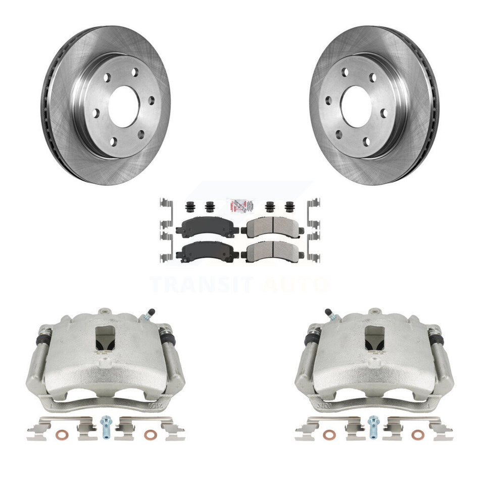 Rear Disc Brake Caliper Rotors And Semi-Metallic Pads Kit For Chevrolet Express 2500 3500 GMC Savana KC8-100735N by Transit Auto