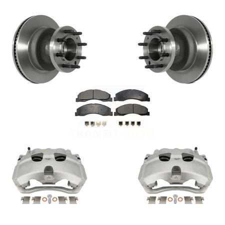 Front Disc Brake Caliper Rotors And Ceramic Pads Kit For Ford E-350 Super Duty E-450 KC8-100735T