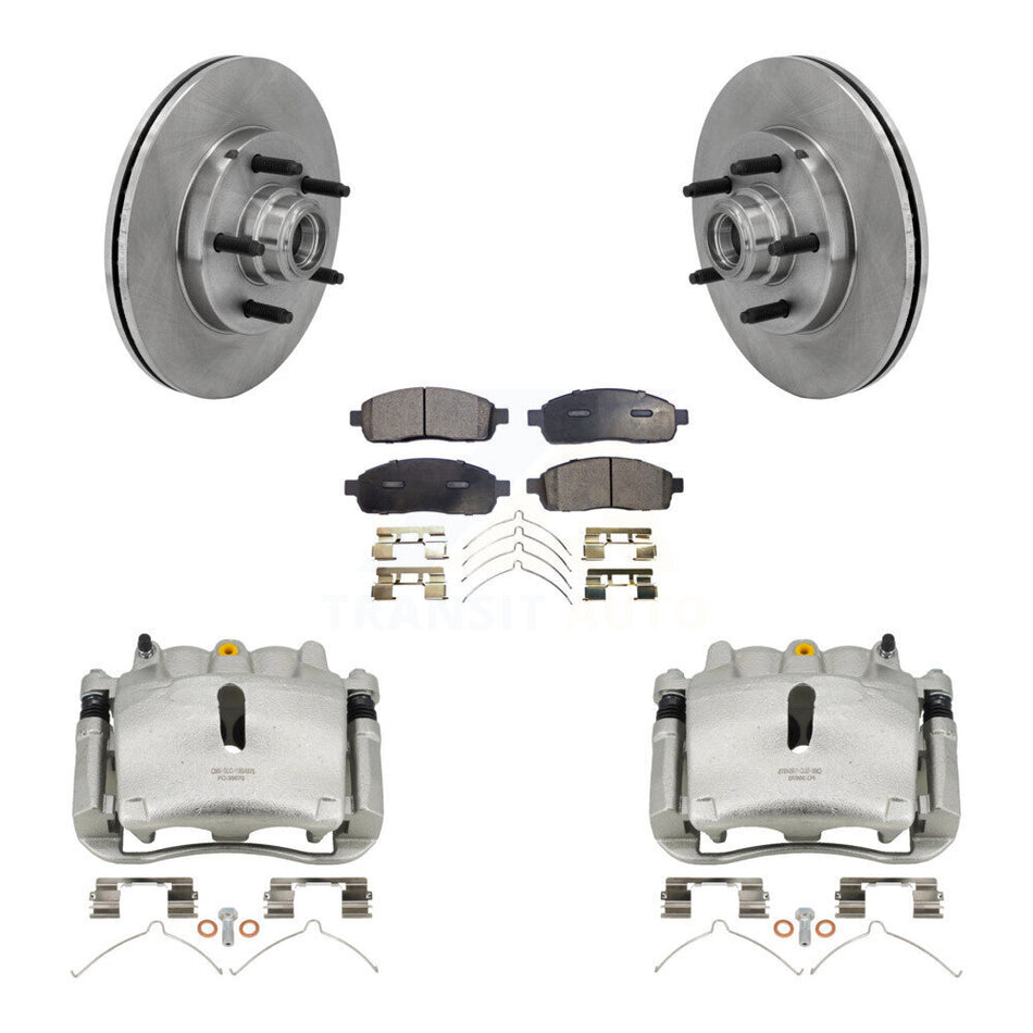 Front Disc Brake Caliper Rotors And Ceramic Pads Kit For 2004 Ford F-150 RWD With 5 Lug Wheels KC8-100737T