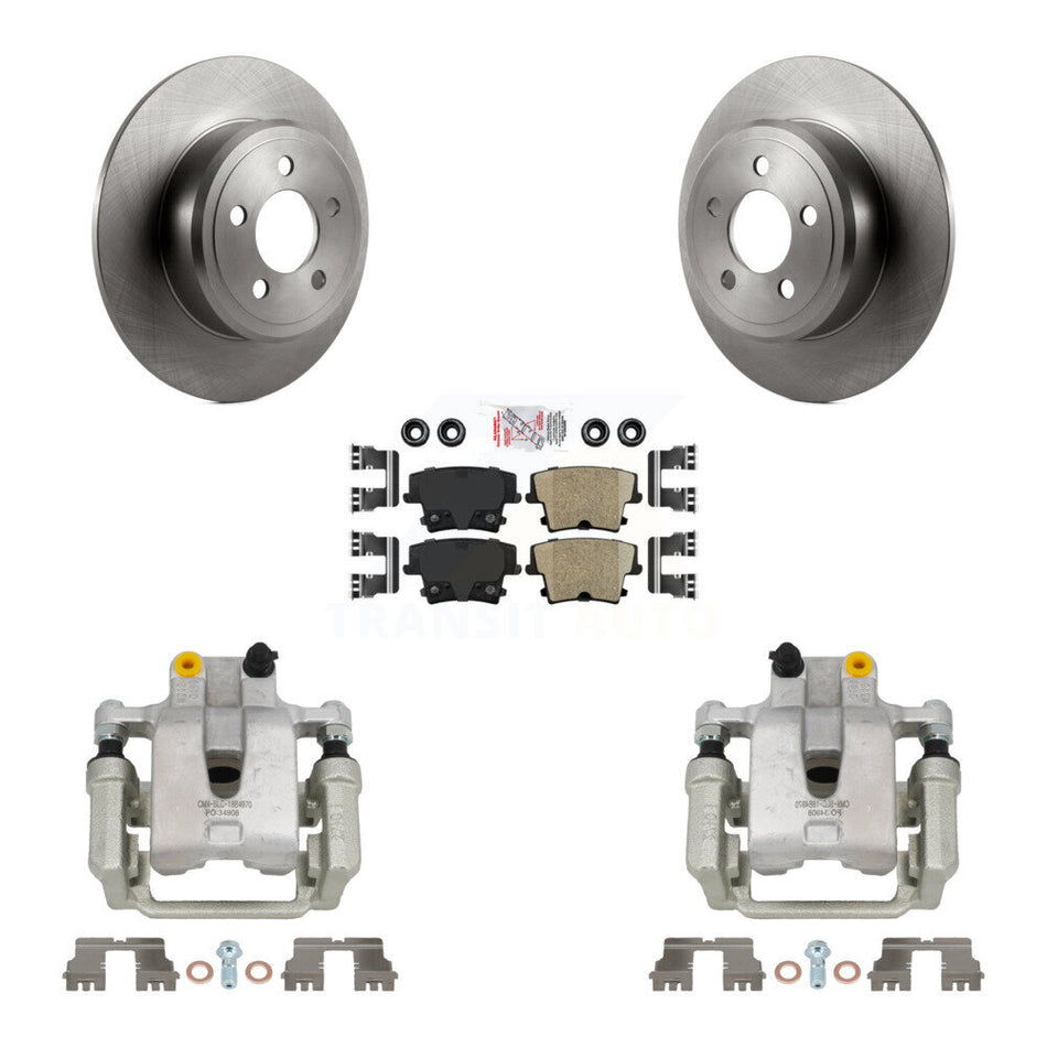 Rear Disc Brake Caliper Rotors Ceramic Pad Kit For Dodge Chrysler 300 Charger Challenger KC8-100738N