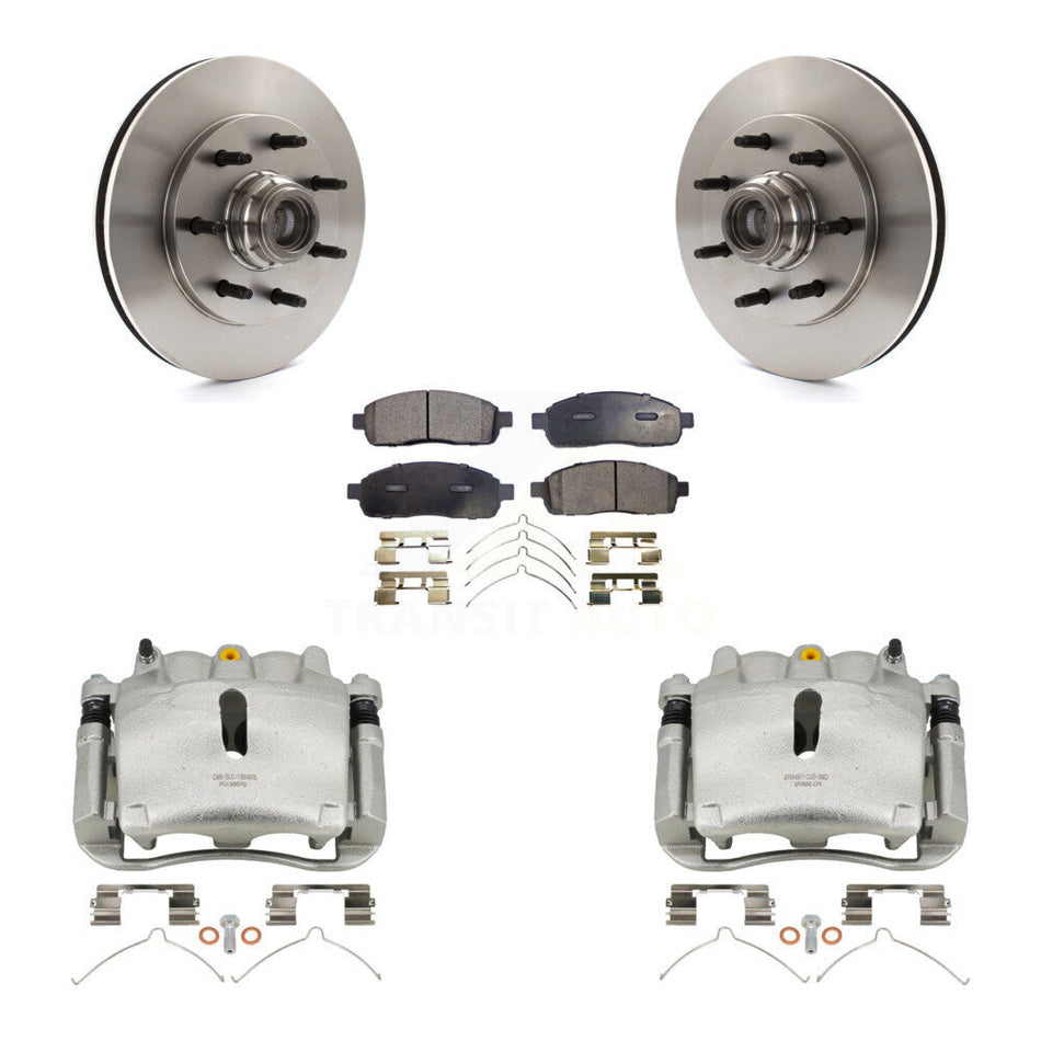 Front Disc Brake Caliper Rotors And Ceramic Pads Kit For 2004 Ford F-150 RWD With 7 Lug Wheels 11th Digit Of Vin Is C KC8-100739T
