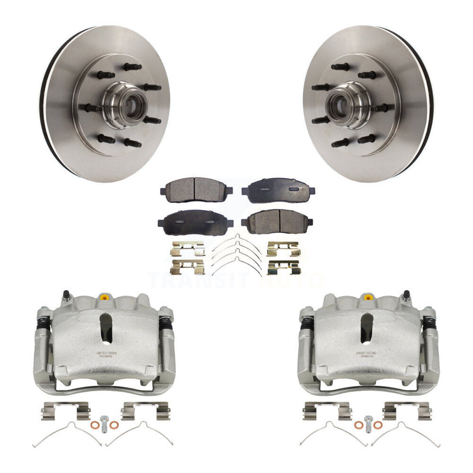 Front Disc Brake Caliper Rotors And Ceramic Pads Kit For 2004 Ford F-150 RWD With 7 Lug Wheels 11th Digit Of Vin Is C KC8-100739T