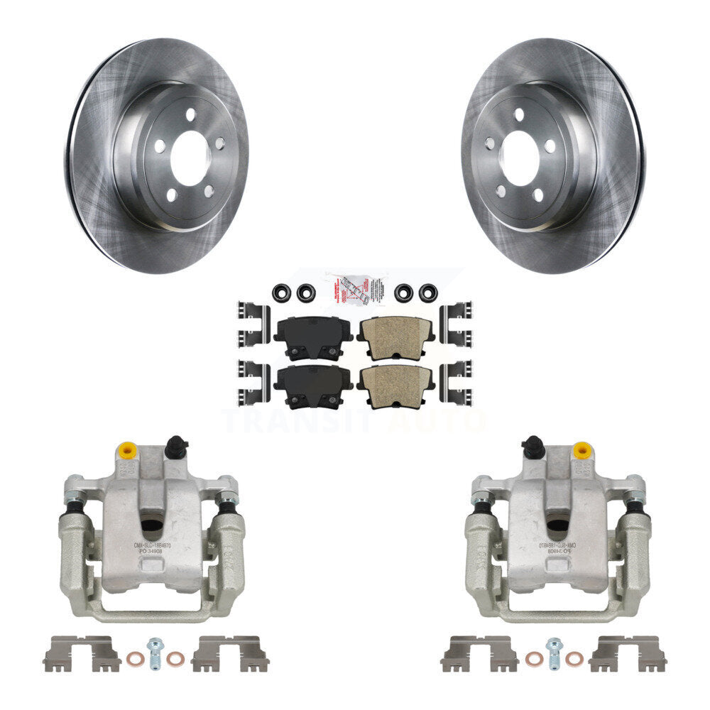Rear Disc Brake Caliper Rotor & Ceramic Pad Kit For Chrysler 300 Dodge Challenger Magnum KC8-100740N