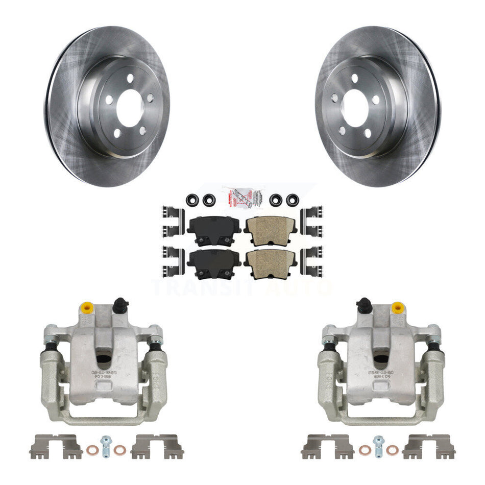 Rear Disc Brake Caliper Rotor & Ceramic Pad Kit For Chrysler 300 Dodge Challenger Magnum KC8-100740N