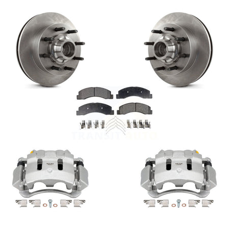 Front Disc Brake Caliper Rotor And Semi-Metallic Pad Kit For Ford F-350 Super Duty F-250 KC8-100740P