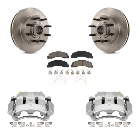 Front Disc Brake Caliper Rotors And Ceramic Pads Kit For 2005 Ford Excursion RWD KC8-100741C