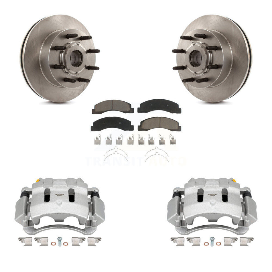 Front Disc Brake Caliper Rotors And Ceramic Pads Kit For 2005 Ford Excursion RWD KC8-100741C