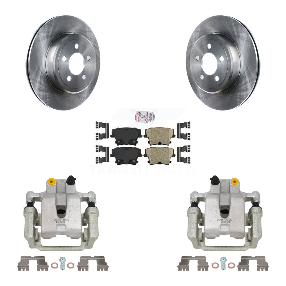 Rear Disc Brake Caliper Rotor & Ceramic Pad Kit For Chrysler 300 Dodge Challenger Magnum KC8-100741N