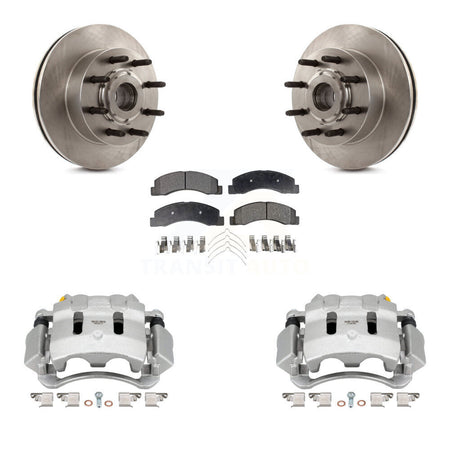Front Disc Brake Caliper Rotors And Semi-Metallic Pads Kit For 2005 Ford Excursion RWD KC8-100741P