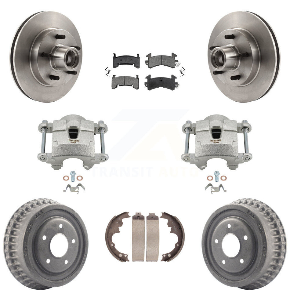 Front Rear Brake Caliper Rotor Drum Semi-Metallic Pad Kit (8Pc) For Chevrolet Camaro S10 KC8-100741S