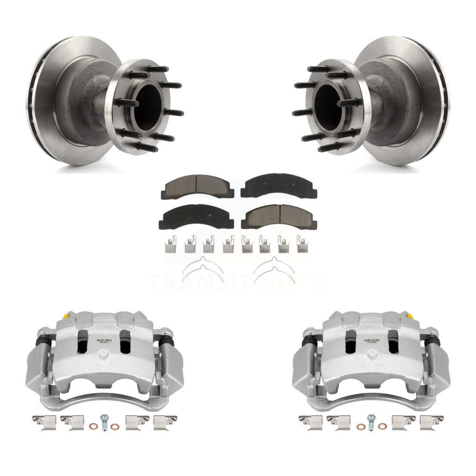 Front Disc Brake Caliper Rotors And Ceramic Pads Kit For Ford F-350 Super Duty KC8-100742C