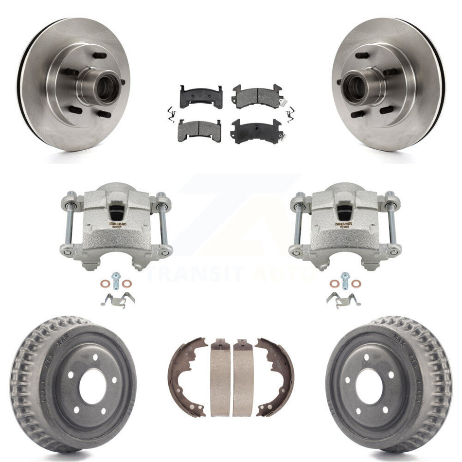Front Rear Brake Caliper Rotor Drum Semi-Metallic Pad Kit (8Pc) For GMC Sonoma Chevrolet KC8-100742S
