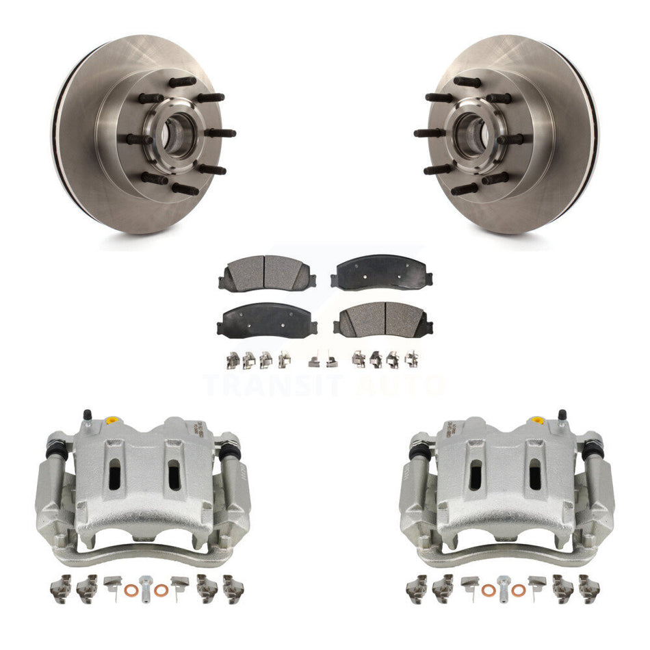 Front Disc Brake Caliper Rotors And Ceramic Pads Kit For Ford F-250 Super Duty F-350 RWD KC8-100743T