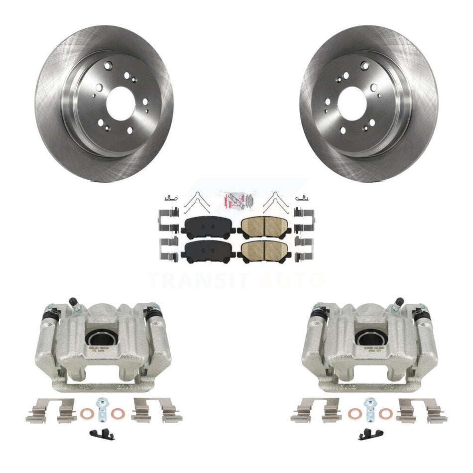 Rear Disc Brake Caliper Rotors And Ceramic Pads Kit For Acura MDX ZDX KC8-100744N by Transit Auto