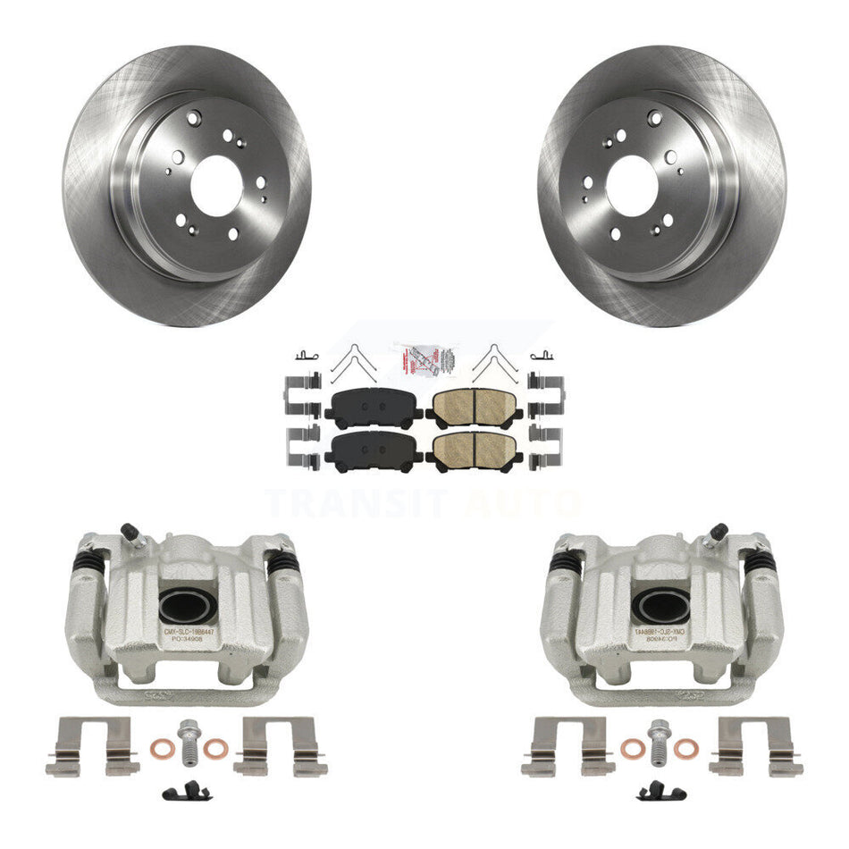 Rear Disc Brake Caliper Rotors And Ceramic Pads Kit For 2011-2017 Honda Odyssey KC8-100746N