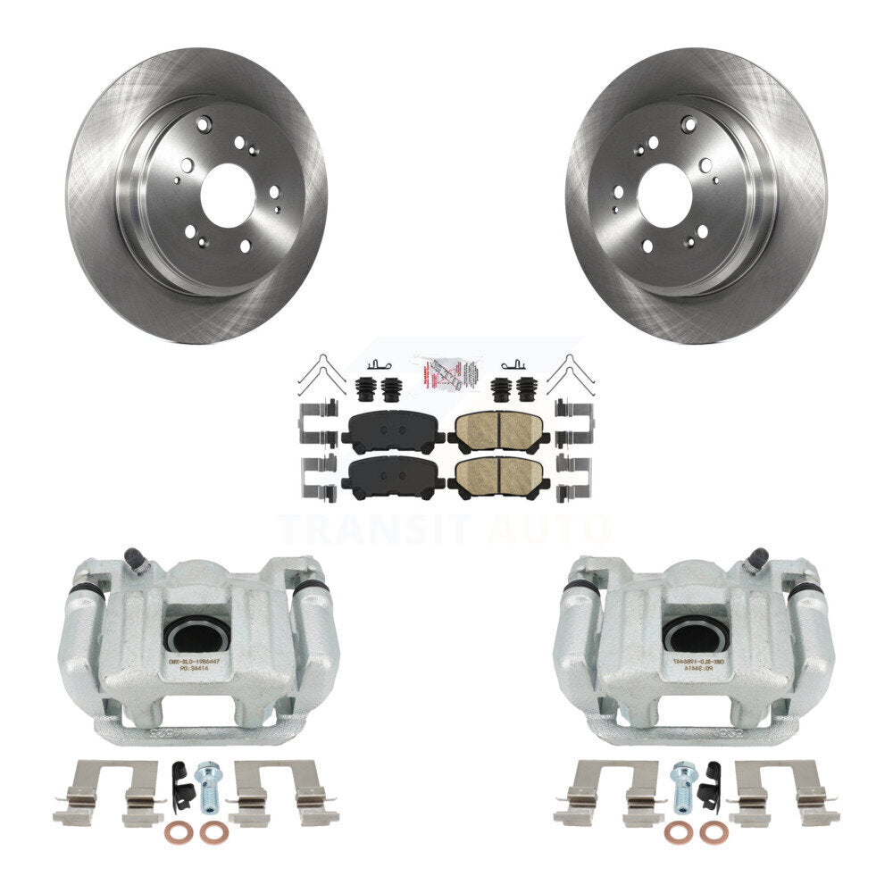 Rear Disc Brake Caliper Rotors And Ceramic Pads Kit For 2011-2017 Honda Odyssey KC8-100747N by Transit Auto