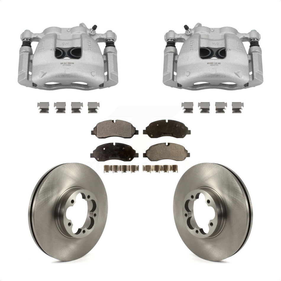 Front Disc Brake Caliper Rotors And Semi-Metallic Pads Kit For Ford Transit-350 HD KC8-100747P