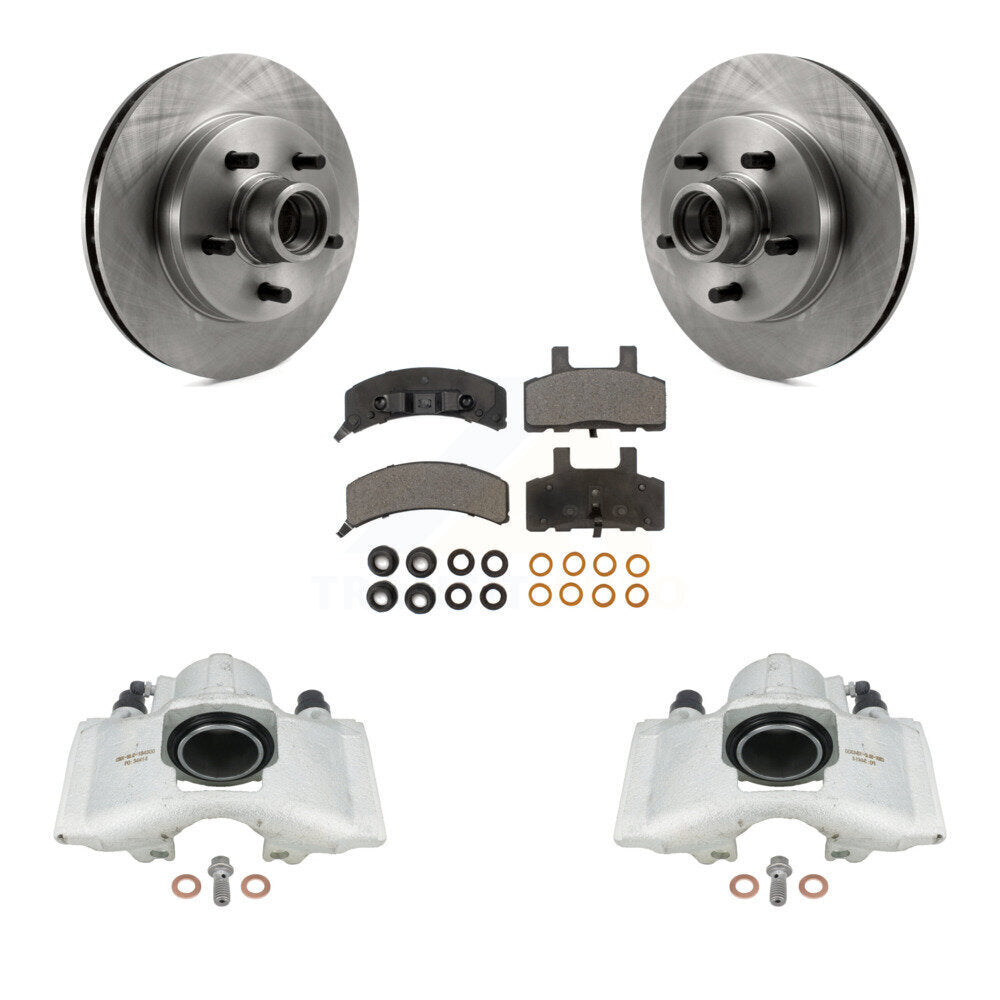 Front Disc Brake Caliper Rotors And Ceramic Pads Kit For Chevrolet C1500 GMC Tahoe Suburban Yukon Express 1500 Savana KC8-100749T by Transit Auto