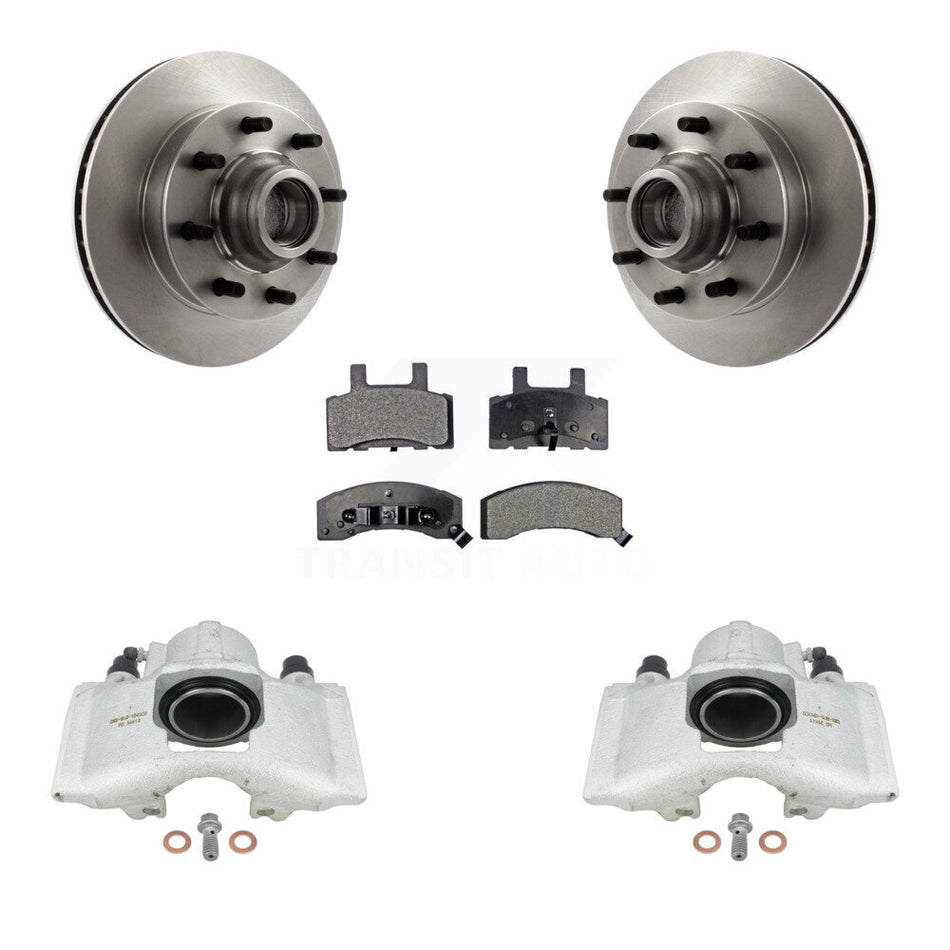 Front Disc Brake Caliper Rotors And Ceramic Pads Kit For 1996 Chevrolet Express 2500 With 8 Lug Wheels KC8-100752T