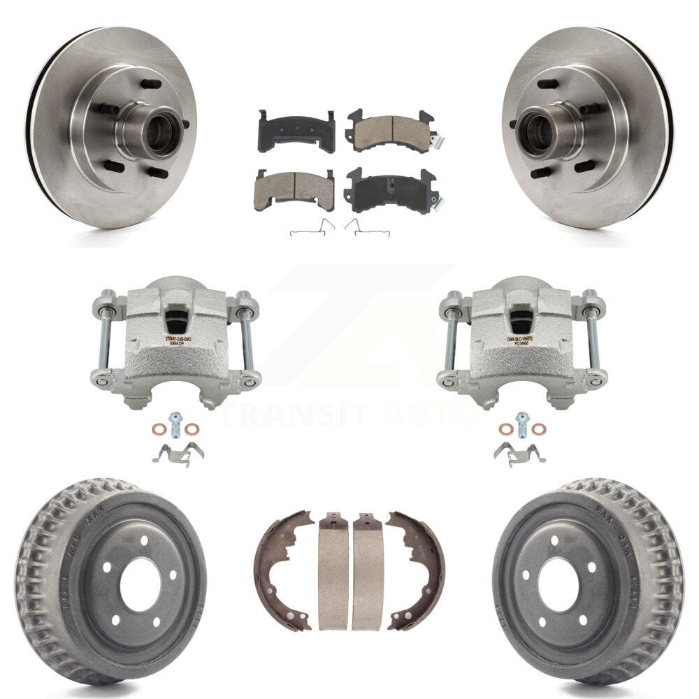 Front Rear Brake Caliper Rotors Drum Ceramic Pads Kit (8Pc) For GMC Sonoma Chevrolet S10 KC8-100755C
