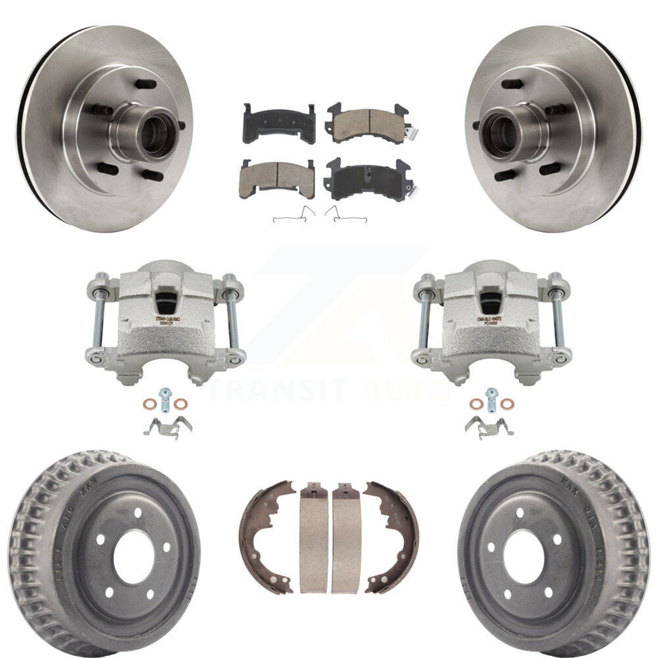 Front Rear Brake Caliper Rotors Drum Ceramic Pads Kit (8Pc) For GMC Sonoma Chevrolet S10 KC8-100755C