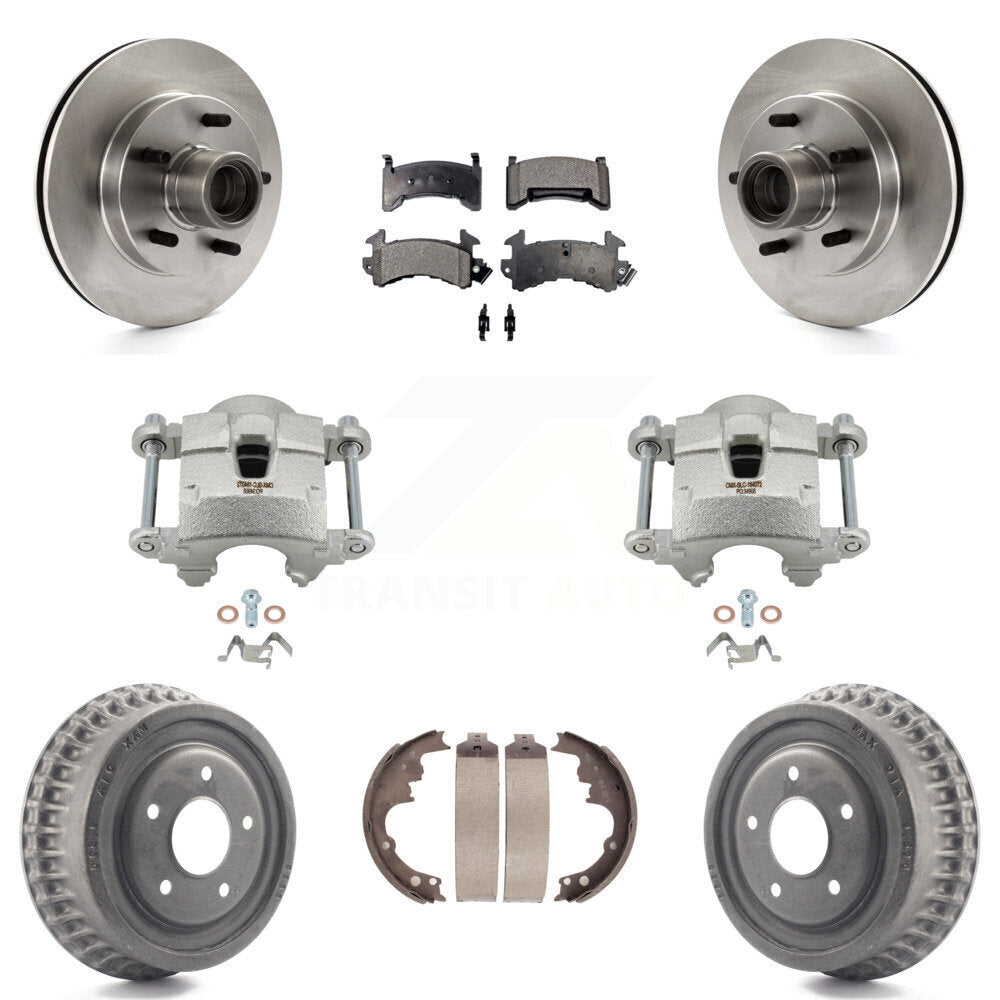 Front Rear Brake Caliper Rotor Drum Semi-Metallic Pad Kit (8Pc) For GMC Sonoma Chevrolet KC8-100755P